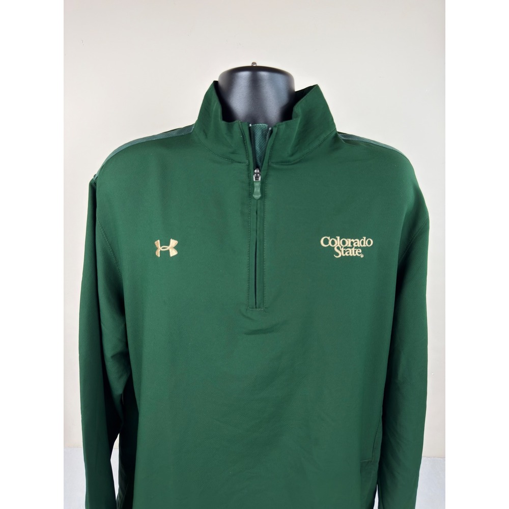 Under Armour Colorado State Rams Mens XL Green Quarter Zip Pullover Loose Fit